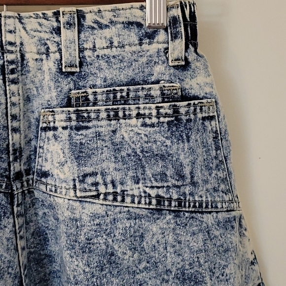 Vtg STUFFED SHIRT 1980s High Waist Acid Stone Wash Denim Cullottes - Picture 5 of 9